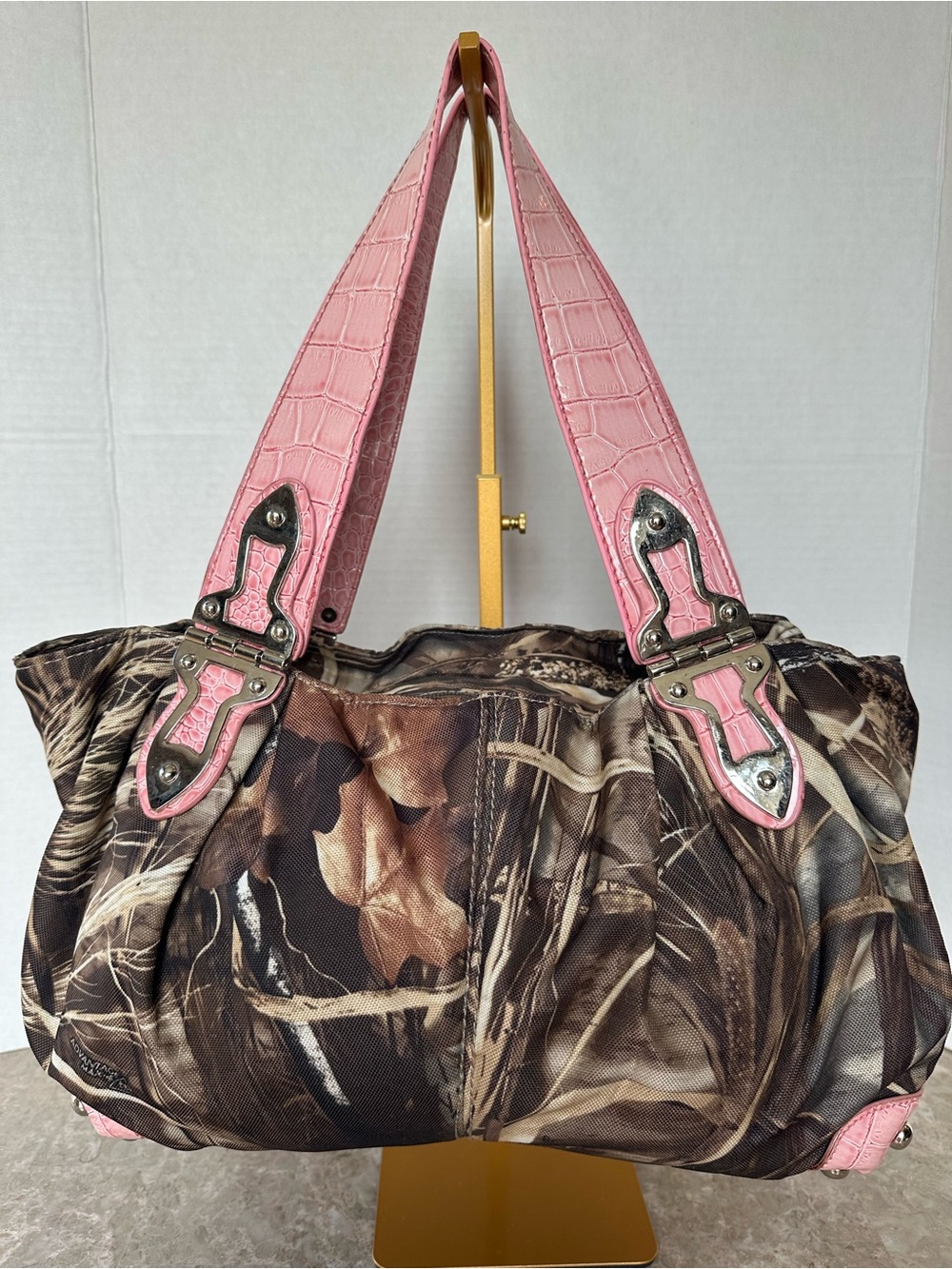 Vintage Realtree Advantage Max 4 HD Pink Camo Shoulder Bag Y2K McBling Western